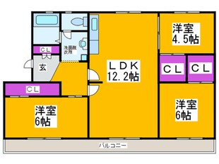 ヴィラナリー狭山8号棟の物件間取画像